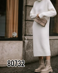 80732 Платья теплые жен КРЕМ Дубай, кг